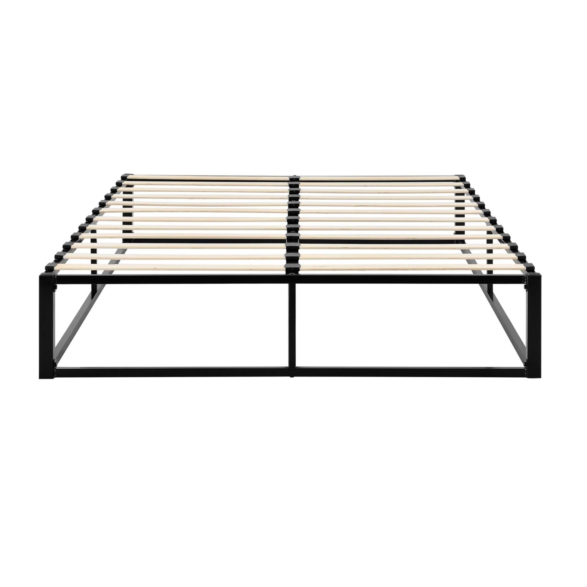 In And OutdoorMatch Metalen Bed Servio - Met Lattenbodem - Zwart - 140x200 cm Bedframe