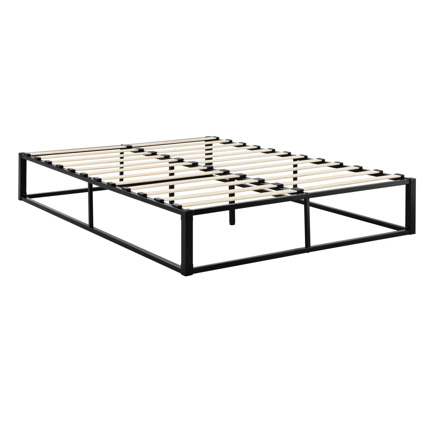 In And OutdoorMatch Metalen Bed Servio - Met Lattenbodem - Zwart - 140x200 cm Bedframe