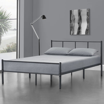 In And OutdoorMatch Metalen Bedframe Randy - Incl. Bedbodem - 140x200 cm - Donkergrijs - Stalen frame gepoedercoat - bed twee personen