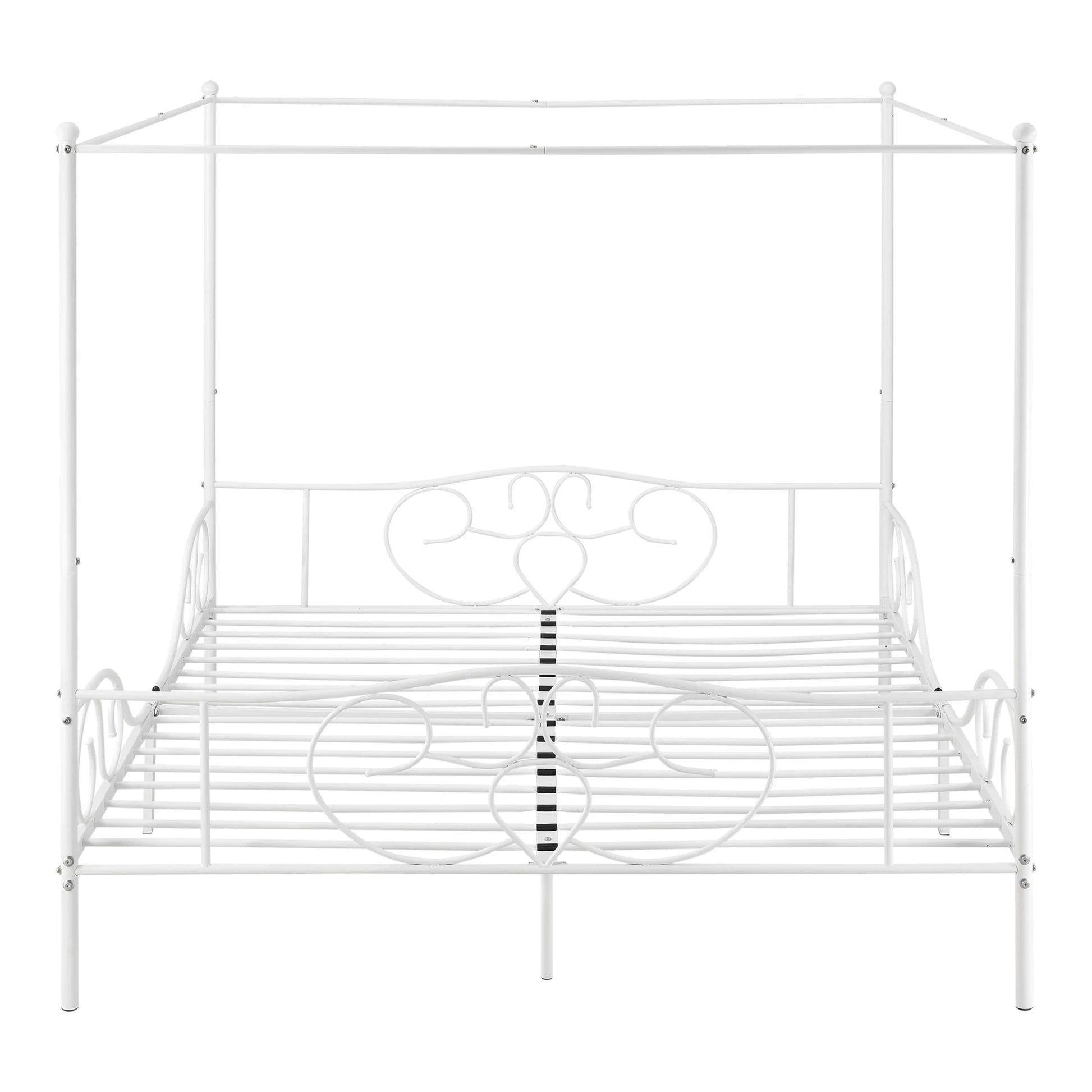 In And OutdoorMatch Metalen Hemelbed Bailee - Met Bedbodem - 180x200 cm - Wit - Stabiel Frame - Minimalistisch Design bed twee personen