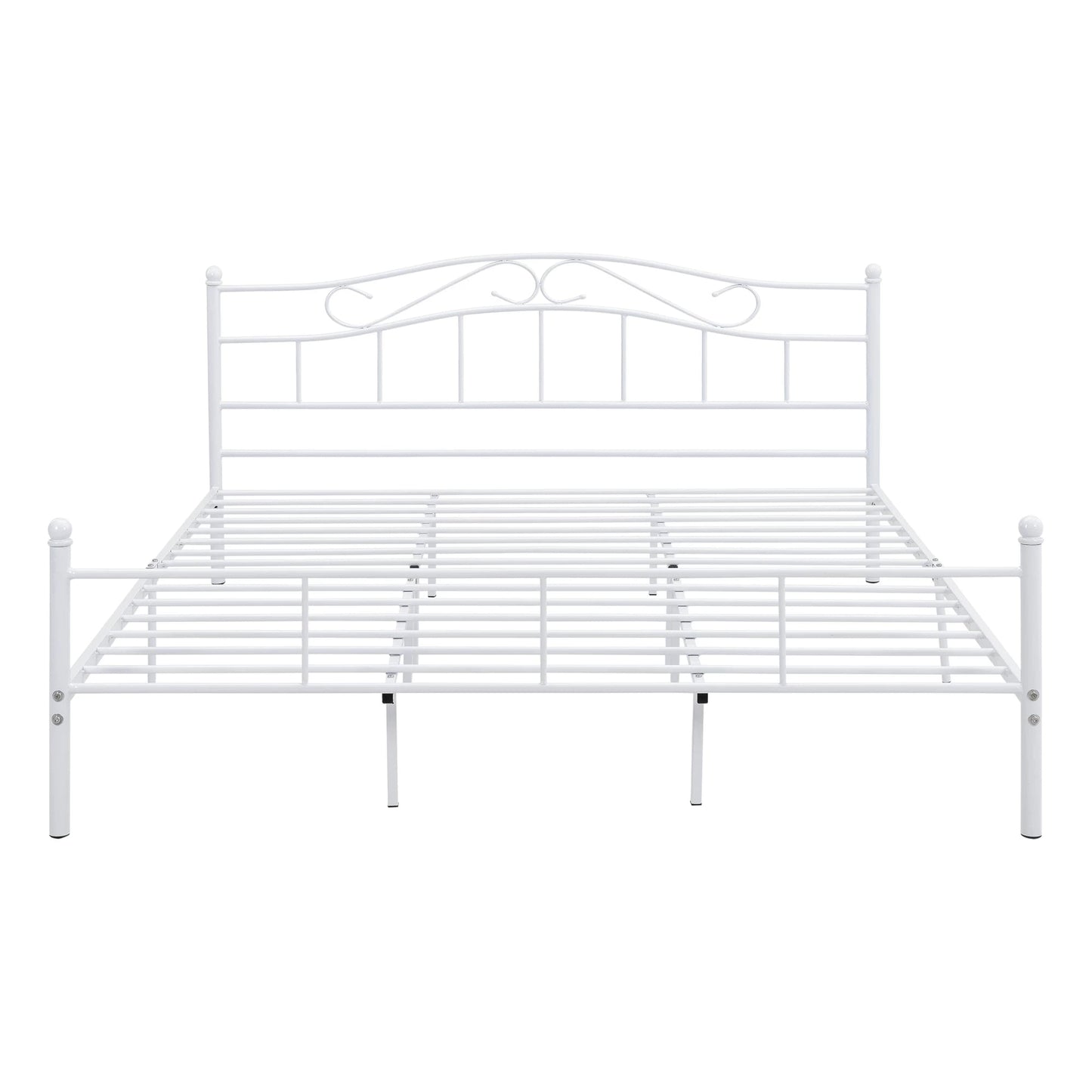 In And OutdoorMatch Metalen bed Cindy - incl. Bedbodem - 180x200 - Wit - Modern design Bedframe