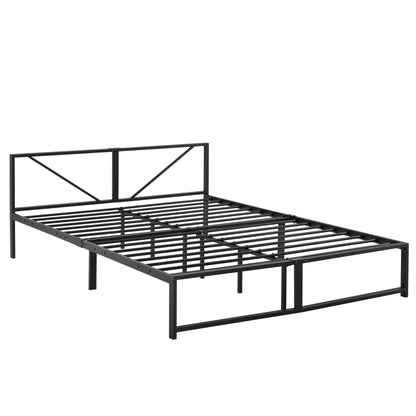 In And OutdoorMatch Metalen bed Dayna - Bedframe - Met bedbodem - Zwart - 140x200 - Staal - Modern design Bedframe