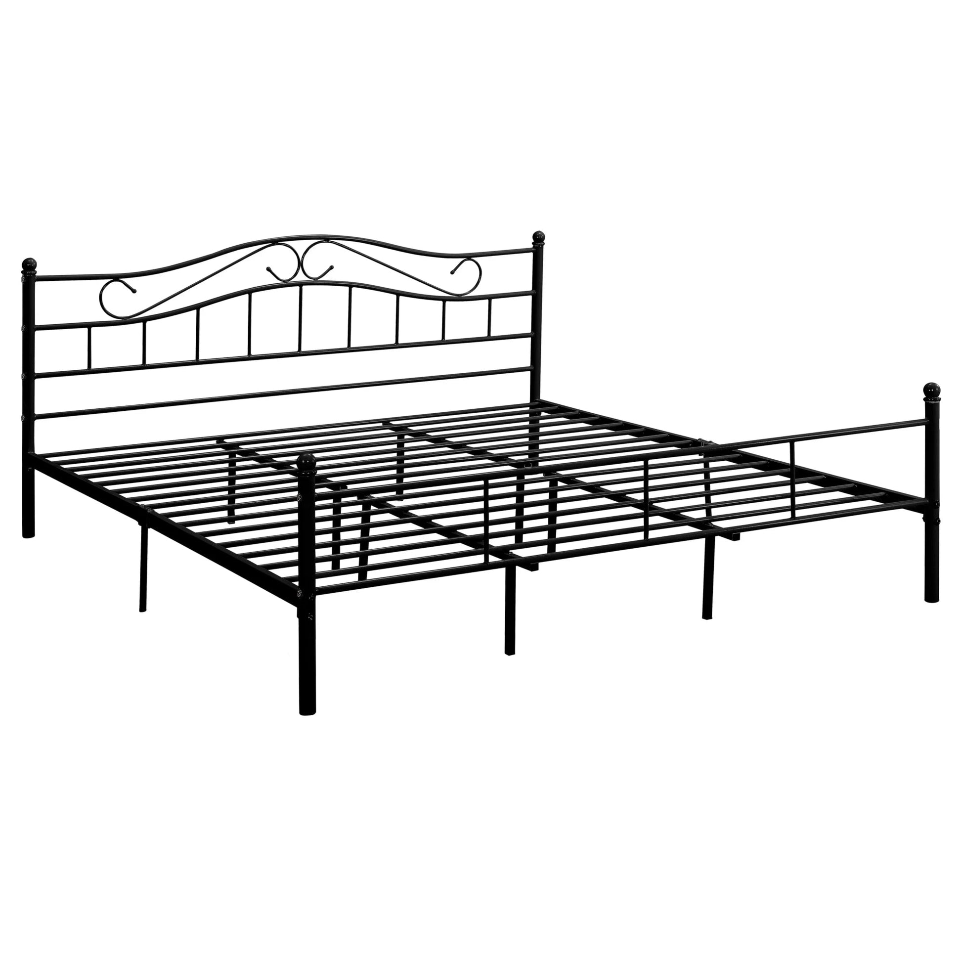 In And OutdoorMatch Metalen bed Kyra - incl. Bedbodem - 200x200 - Zwart - Modern design Bedframe