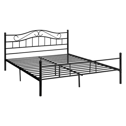 In And OutdoorMatch Metalen bed Lilian - Twijfelaar - incl. Bedbodem - 160x200 - Zwart - Modern design Bedframe