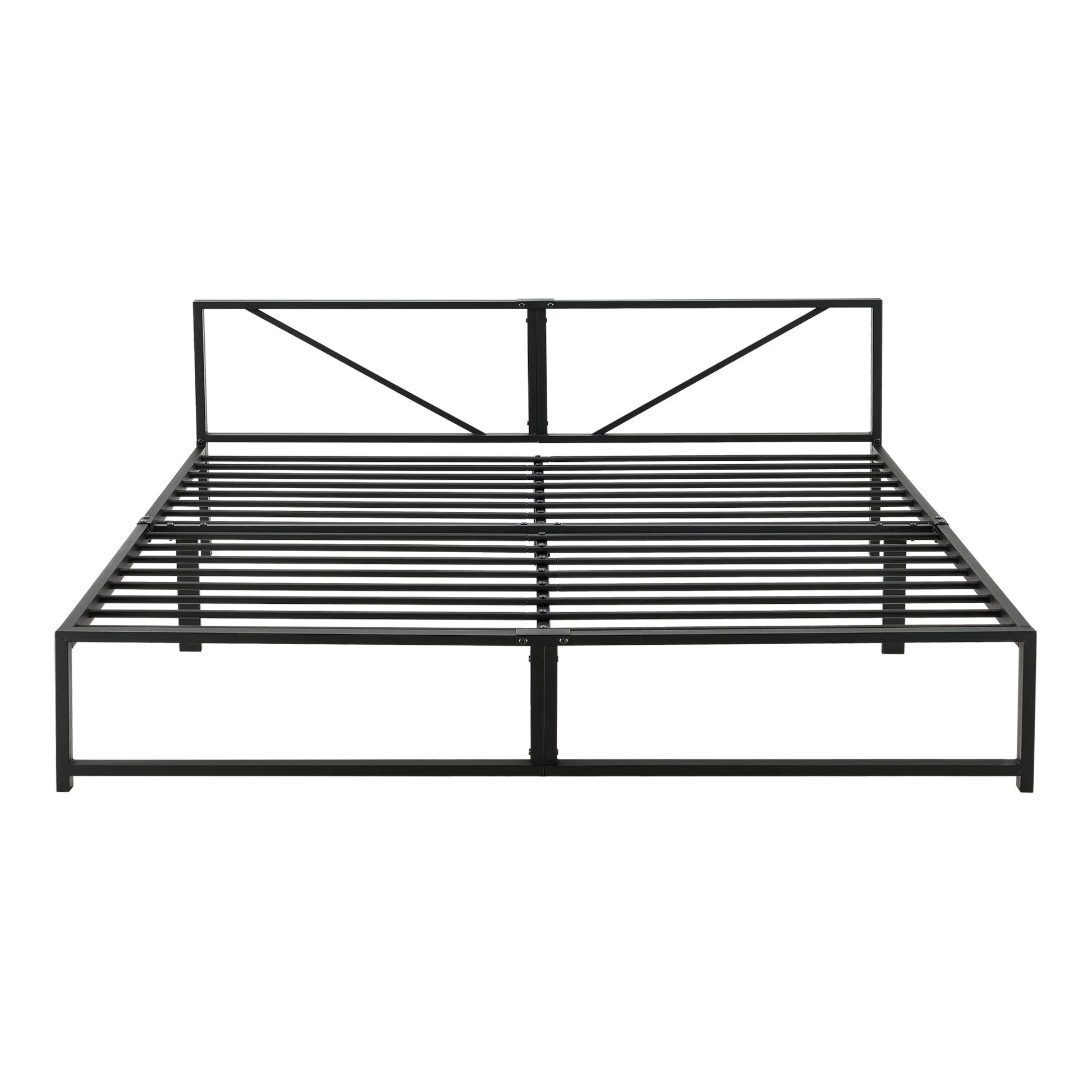 In And OutdoorMatch Metalen bed Mathias - Bedframe - Met bedbodem - Zwart - 180x200 - Staal - Modern design Bedframe