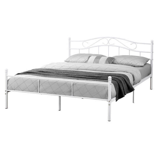 In And OutdoorMatch Metalen bed Mazie - incl. Bedbodem - 160x200 - Wit - Modern design Bedframe