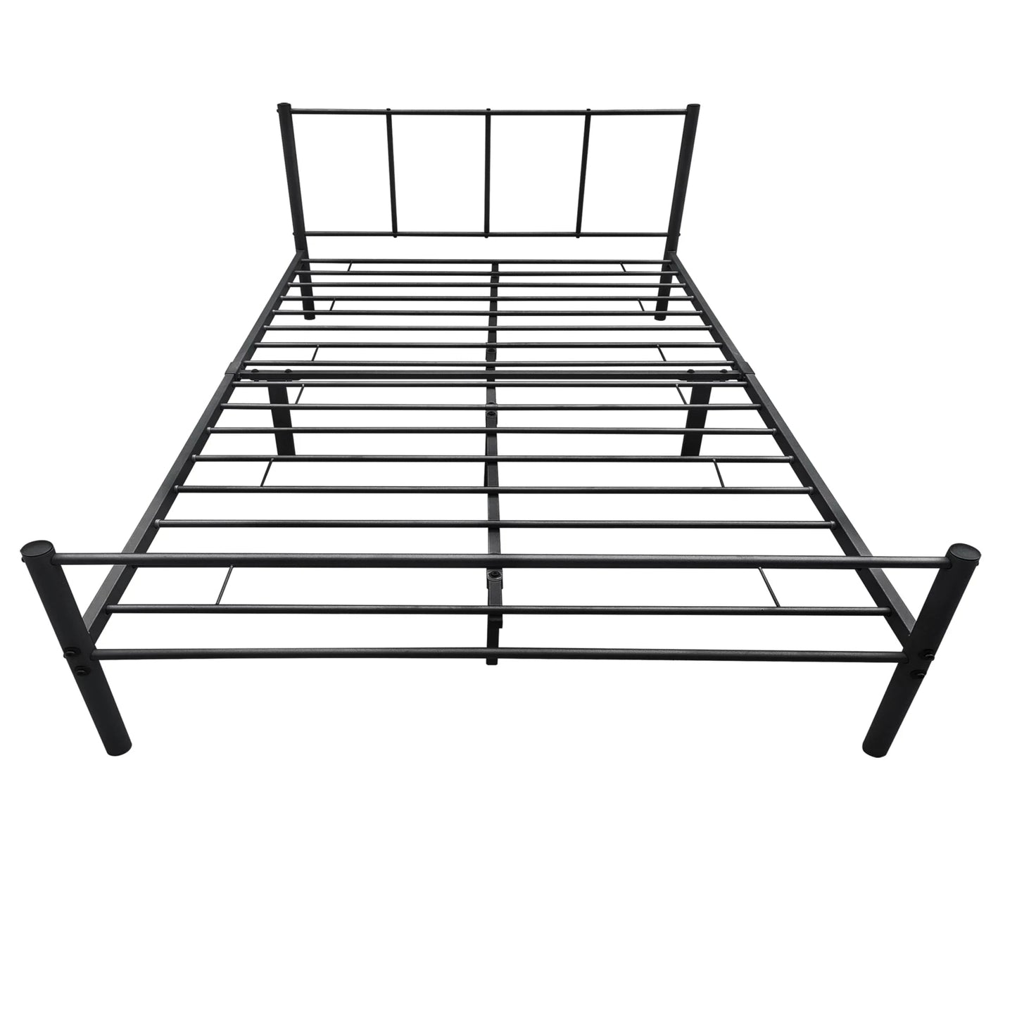 In And OutdoorMatch Metalen bed Selena - Met bedbodem - Met matras - Zwart - 160x200 cm - Modern design bed twee personen