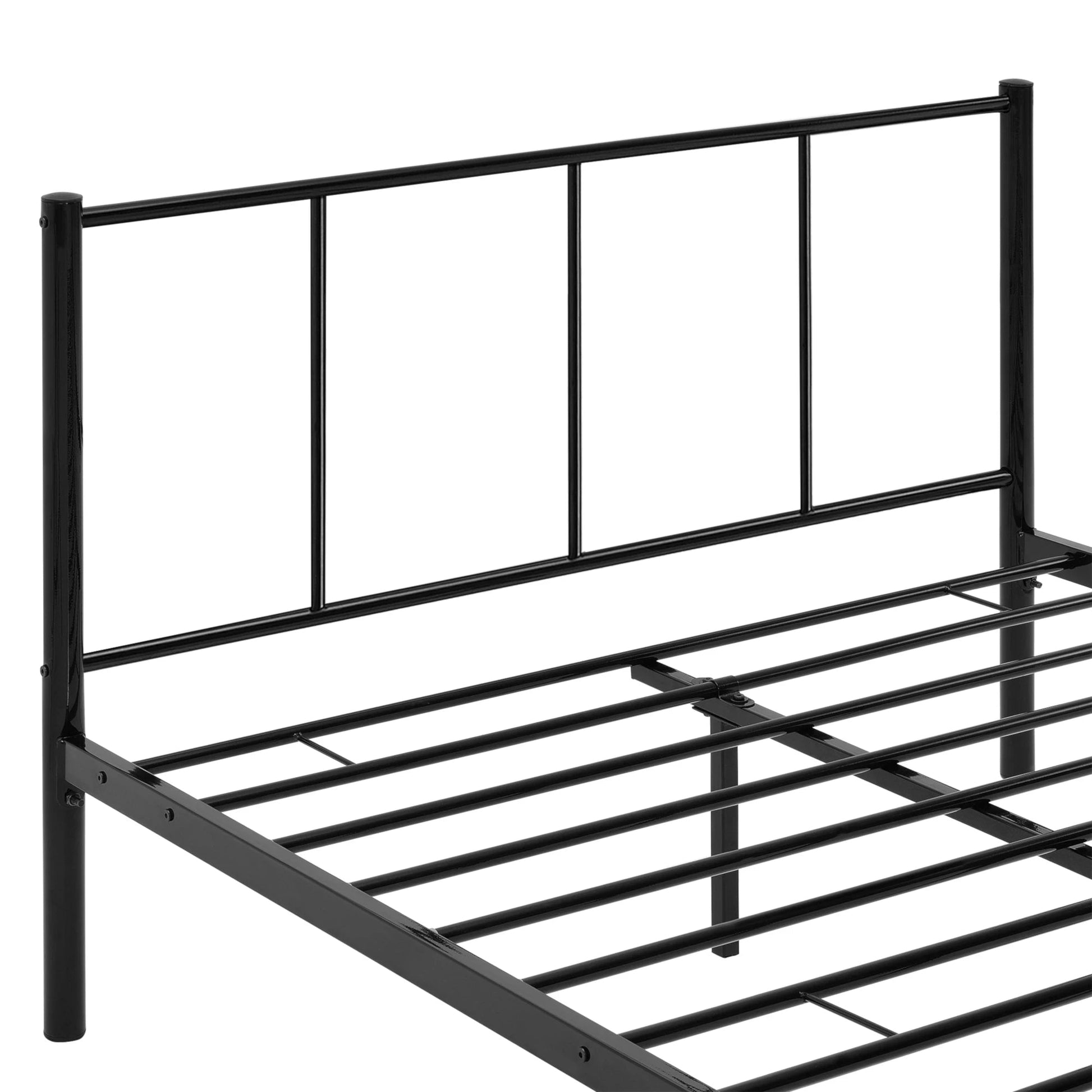 In And OutdoorMatch Metalen bedframe Berlie - incl. Bedbodem - 120x200cm - Zwart - Stalen frame gepoedercoat Eén persoon slapen