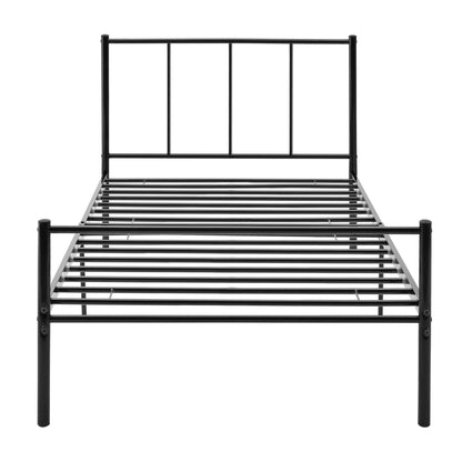 In And OutdoorMatch Metalen bedframe Heron - incl. Bedbodem - 90x200cm - Zwart - Stalen frame gepoedercoat Eén persoon slapen