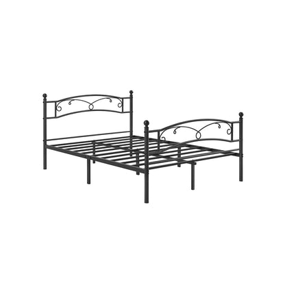 In And OutdoorMatch Metalen bedframe deluxe 140 x 198Timmy - Frans bed - Lattenbodem - Zwart - 2 personen Bedframe