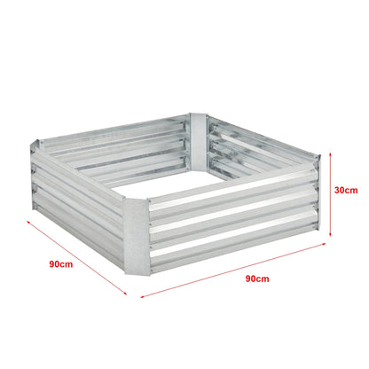 In And OutdoorMatch Moestuinbak Denis - Staal - 90x90x30 cm - Zilverkleurig -m Garden Storage box