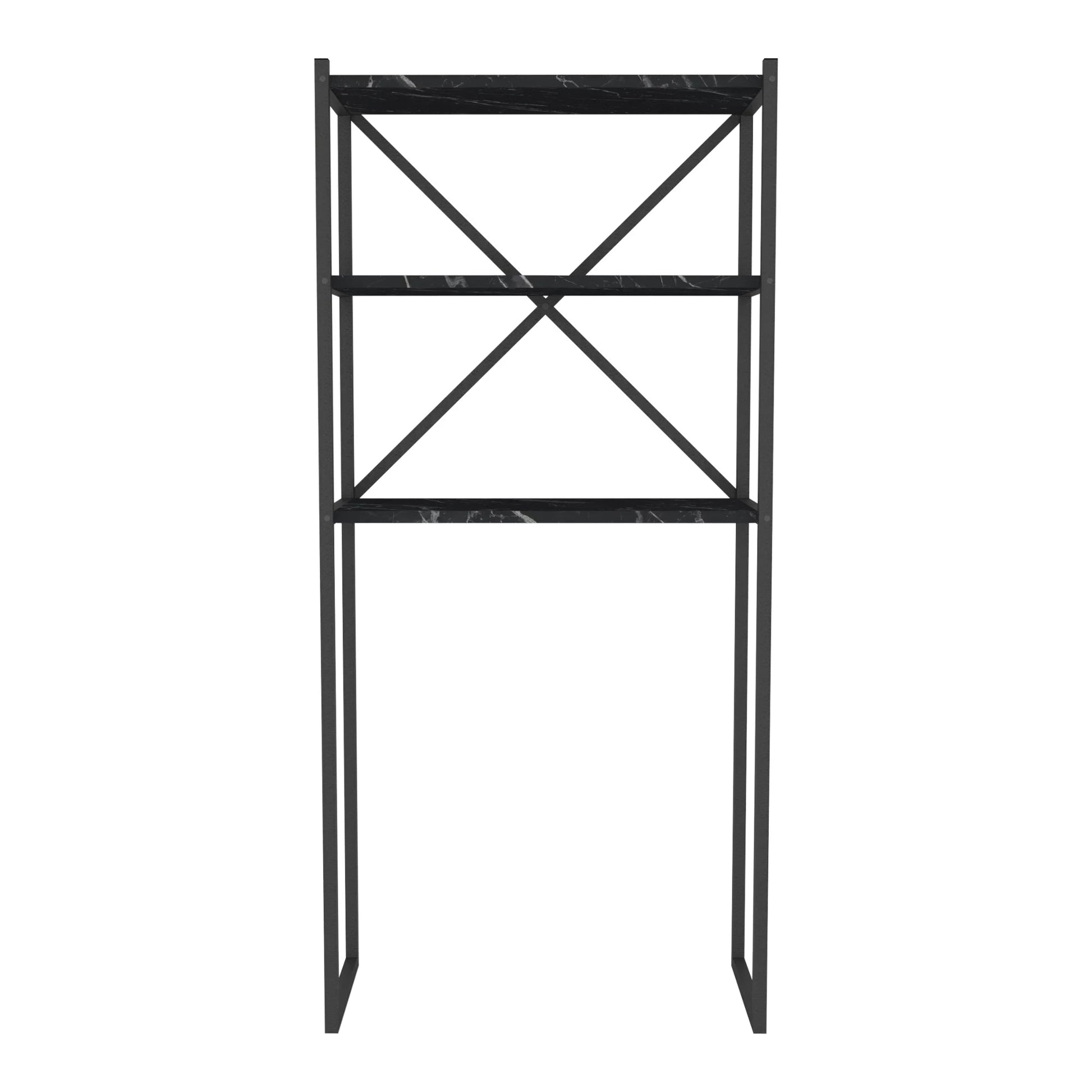 In And OutdoorMatch Ombouwkast Jerno - Voor wasmachine - 160x66x34 cm zwart en marmer zwart storage rack