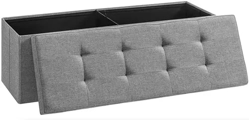 In And OutdoorMatch Opbergbank modern Marcos - Bank met opbergruimte - Met deksel - Bedbox - Lichtgrijs - 38x110x38cm Opslagruimte