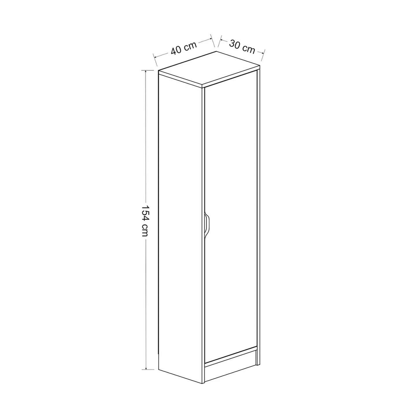 In And OutdoorMatch Opbergkast Edgard - 154x40x30 cm - Houtkleur - MDF Kast