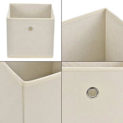 In And OutdoorMatch Opbergmanden Noble - 28x30x30 cm - Opvouwbaar - Set van 10 - Beige - Modern Design Opslagruimte