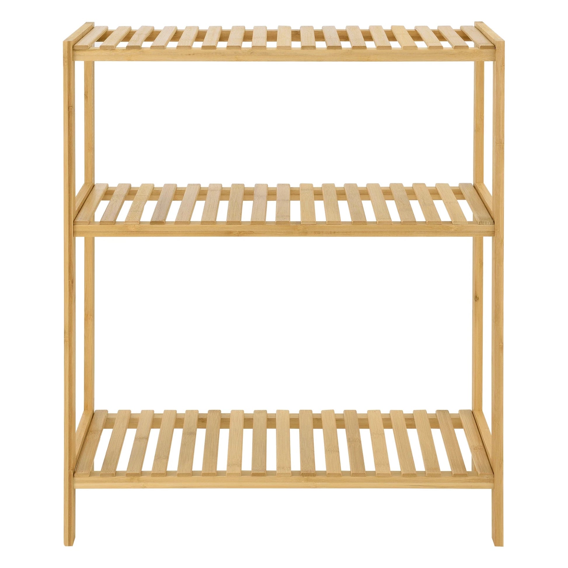 In And OutdoorMatch Opbergrek Harold - Staand rek - Met 3 bamboe planken - Klassiek ontwerp storage rack