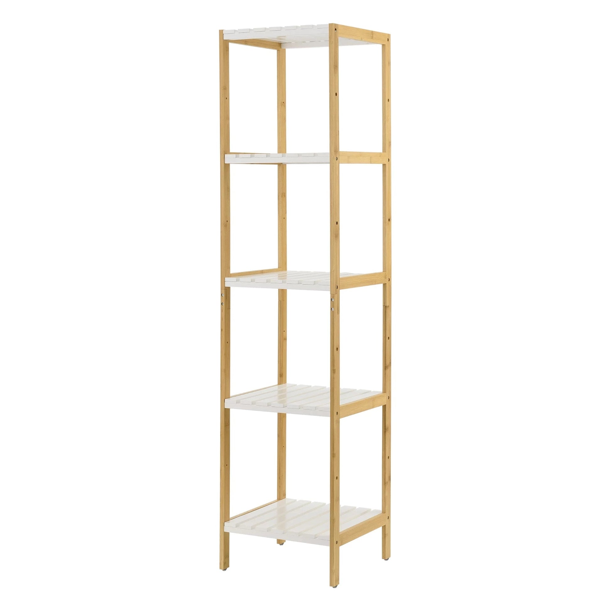 In And OutdoorMatch Opbergrek Ryan - Staand rek - Met 5 planken - Bamboe - Minimalistisch design storage rack