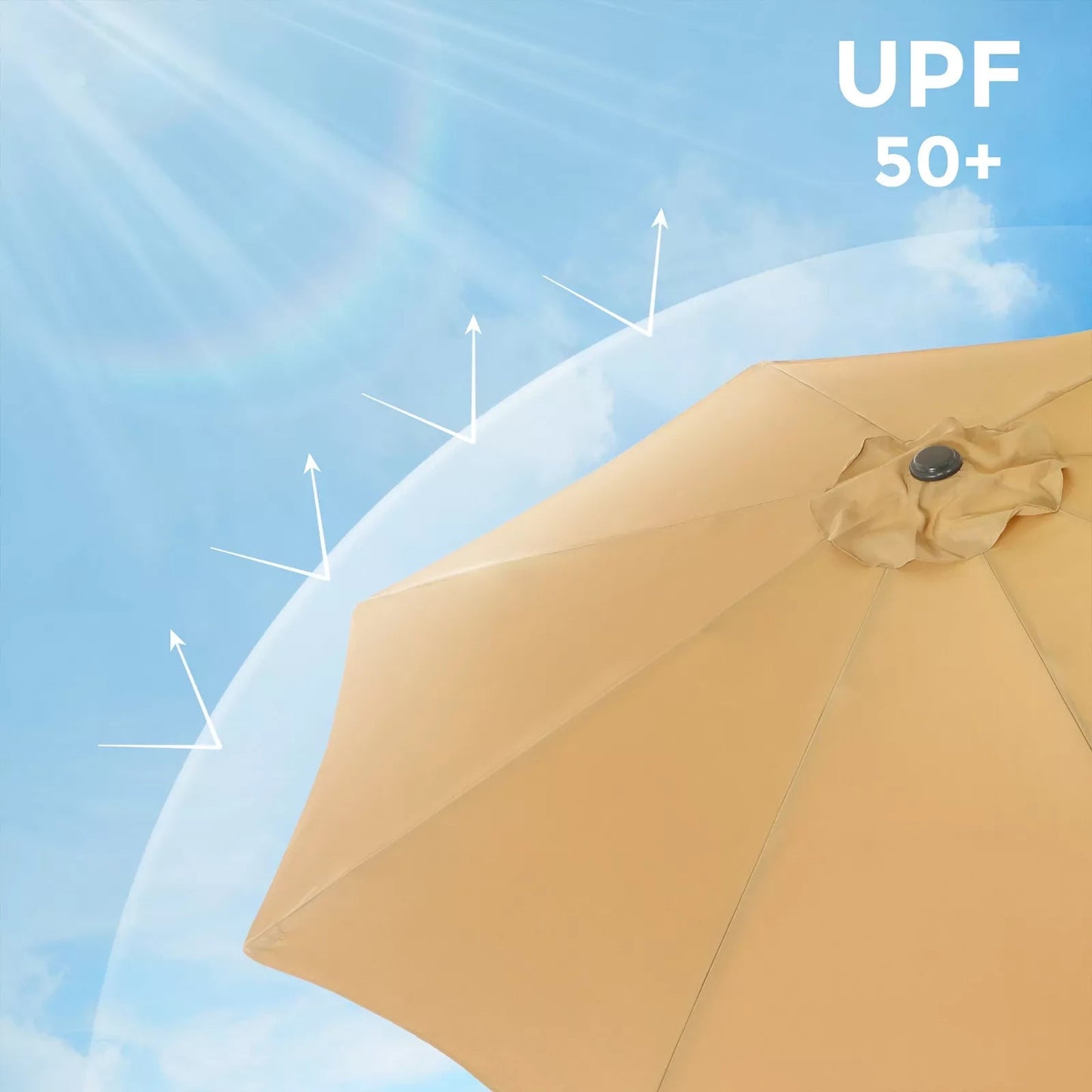 In And OutdoorMatch Parasol Alene - 300cm - Kantelbaar - Camping - Rond - Staand - UPF 50 - Terras, tuin of strand Sunshade