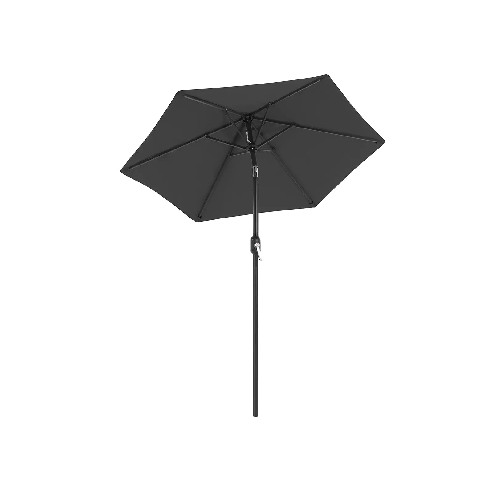 In And OutdoorMatch Parasol Earnestine - 270 cm - Tuinparasol - Market Parasol - UV bescherming tot UPF 50+ - Patio Parasol - Zonwering - Knikarm - Met zwengel - Zonder standaard - Zwart Sunshade