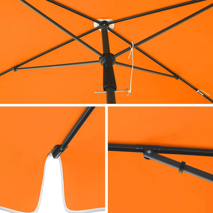 In And OutdoorMatch Parasol Earnestine - Rechthoekige Tuinparasol -200x125 cm - UV bescherming tot UPF 50+ - Opvouwbaar - Met PA coating - Tuin - Terras - Zonder standaard - Oranje Sunshade