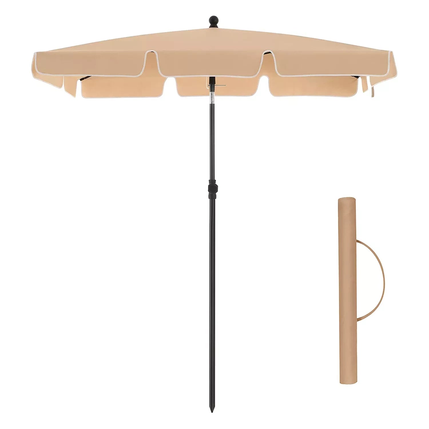 In And OutdoorMatch Parasol Rahsaan - Langwerpig - Kantelbaar - Staand - Beige - Terras of tuin - 180x125cm Parasol