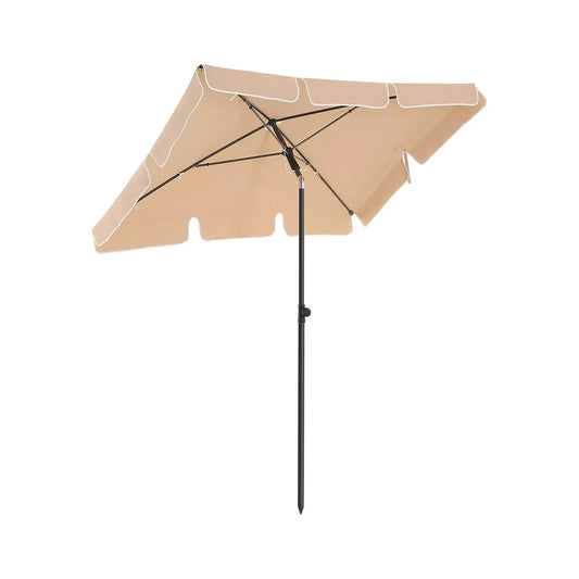 In And OutdoorMatch Parasol Rahsaan - Langwerpig - Kantelbaar - Staand - Beige - Terras of tuin - 180x125cm Parasol