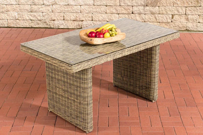 In And OutdoorMatch Premium tuintafel Ebba - tuintafel kunststof - tuintafels - tafel - Glazen tafel - 80 x 140 x 74 cm Garden Table