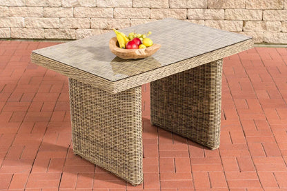 In And OutdoorMatch Premium tuintafel Yanki - tuintafel kunststof - tuintafels - tafel - Glazen tafel - 80 x 120 x 74 cm Garden Table