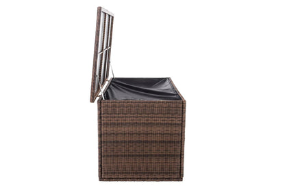 In And OutdoorMatch Rotan Opbergbox Kaitlin - 148 x 85 x 84 cm Bruin - Tuinkussenbox - Waterdicht - Met deksel - Voor binnen & buiten - Tuinbox Garden Storage box