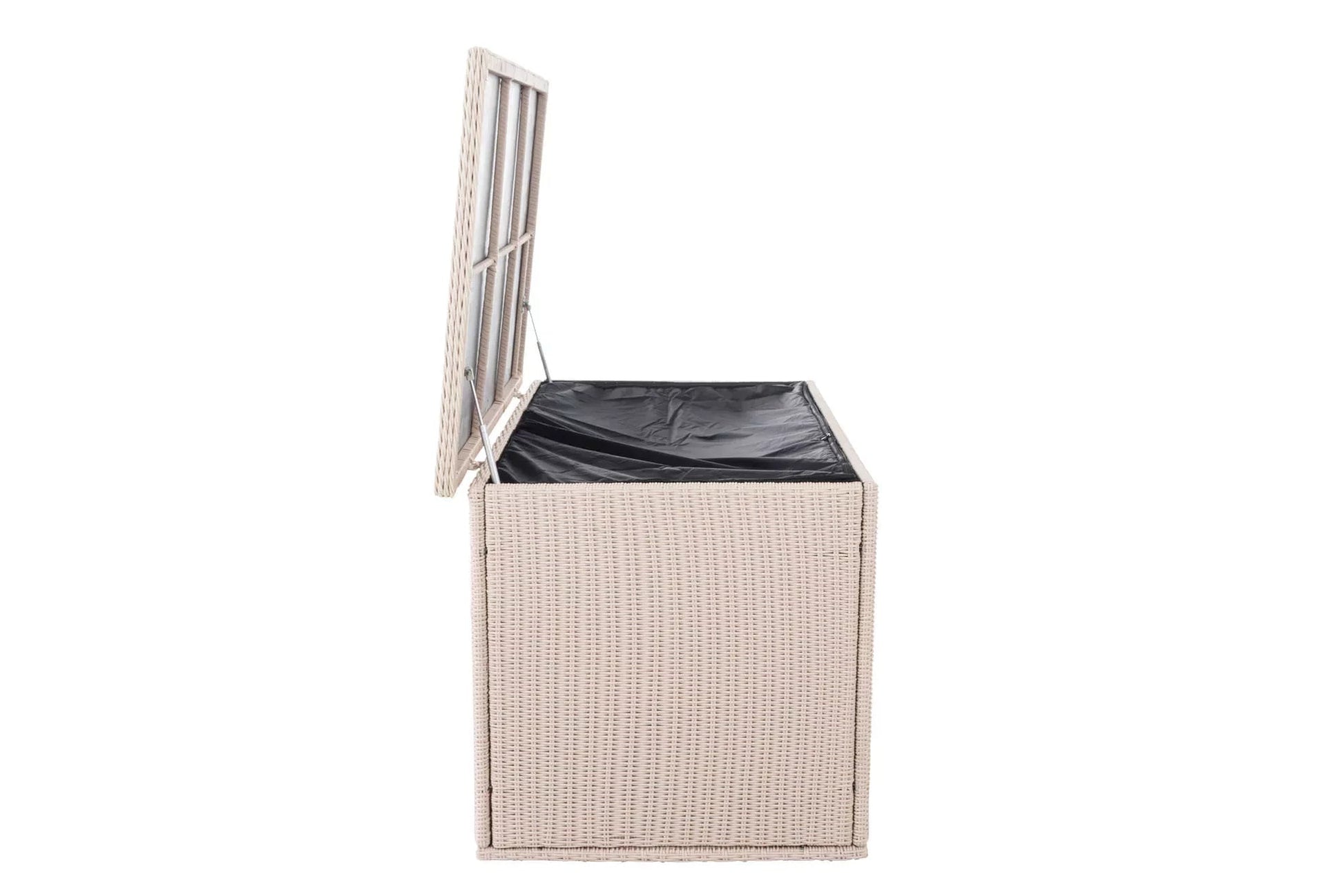 In And OutdoorMatch Rotan Opbergbox Karelle - 148 x 85 x 84 cm Berken - Tuinkussenbox - Waterdicht - Met deksel - Voor binnen & buiten - Tuinbox Garden Storage box