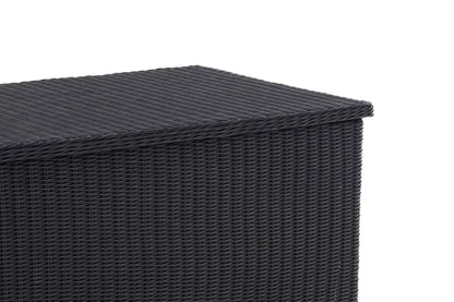 In And OutdoorMatch Rotan Opbergbox Macey - 148 x 85 x 84 cm Zwart - Tuinkussenbox - Waterdicht - Met deksel - Voor binnen & buiten - Tuinbox Garden Storage box