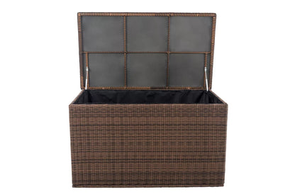 In And OutdoorMatch Rotan Opbergbox Yvette - 125cm bruin - Tuinkussenbox - Waterdicht - Met deksel - Voor binnen & buiten - Tuinbox Garden Storage box