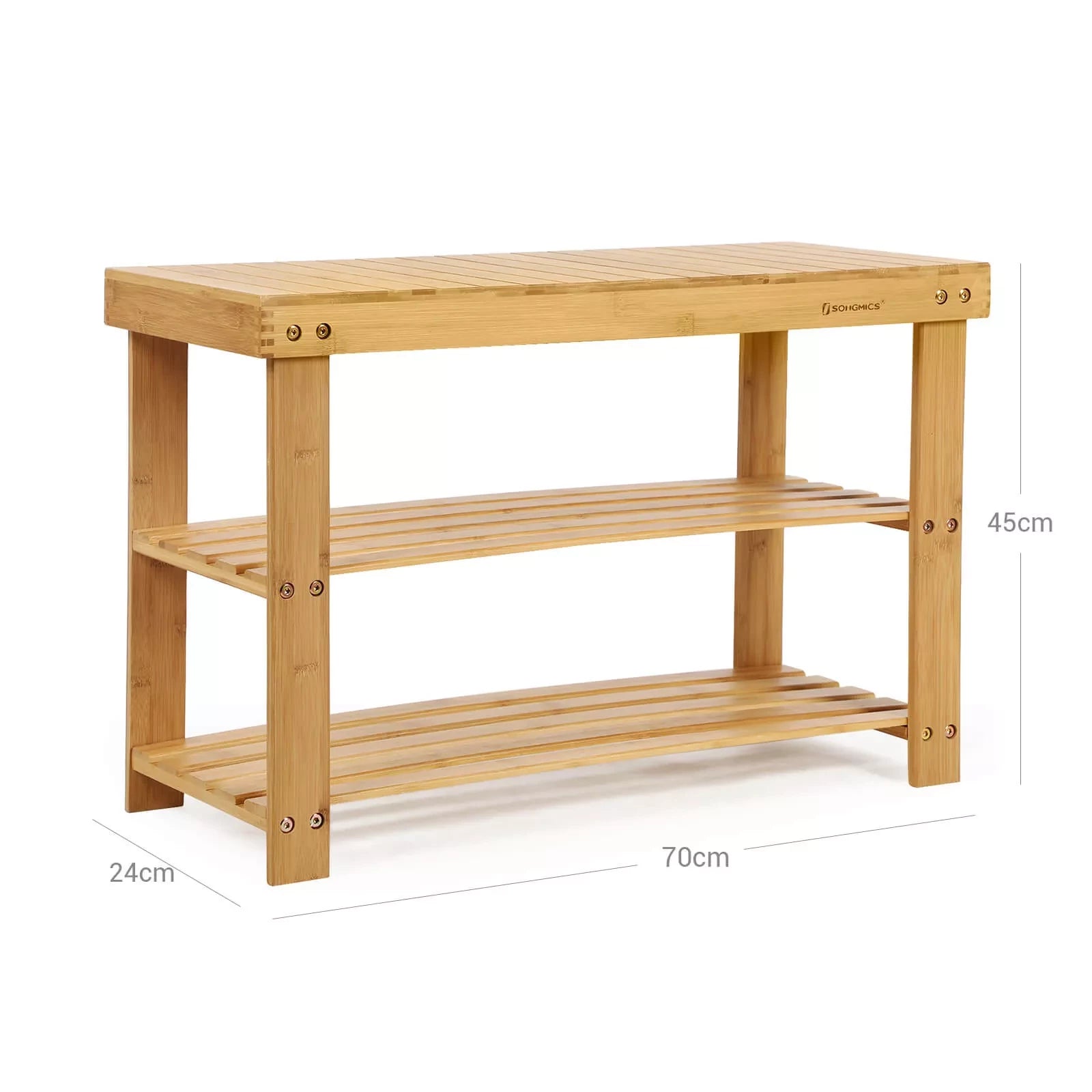 In And OutdoorMatch Schoenenbank Jaden - Hout - Opbergruimte - Halbank - 70x45x28cm shoe bench