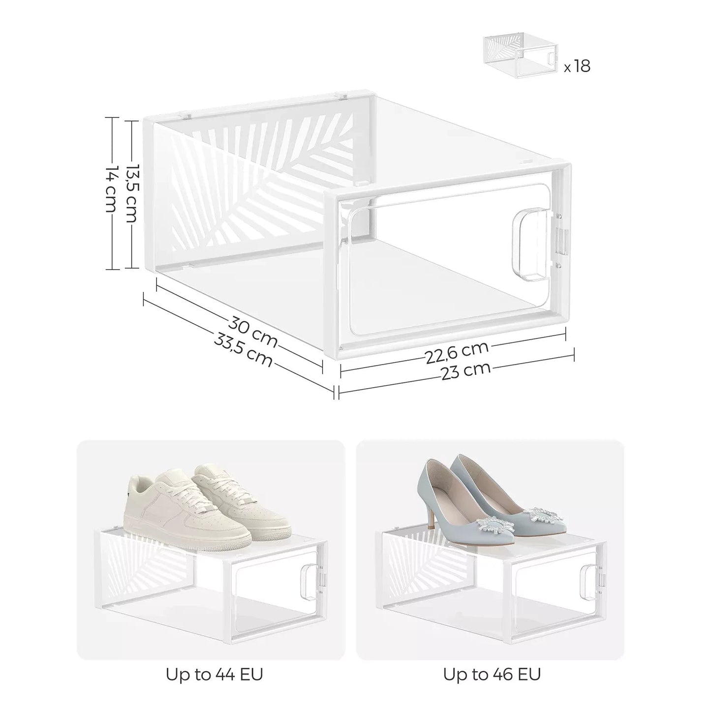 In And OutdoorMatch Schoenendoos transparant 18 Rhoda - Sneakerdoos - Schoenendoos - Opbergsysteem - Opbergdoos - 33x23x14 cm shoebox