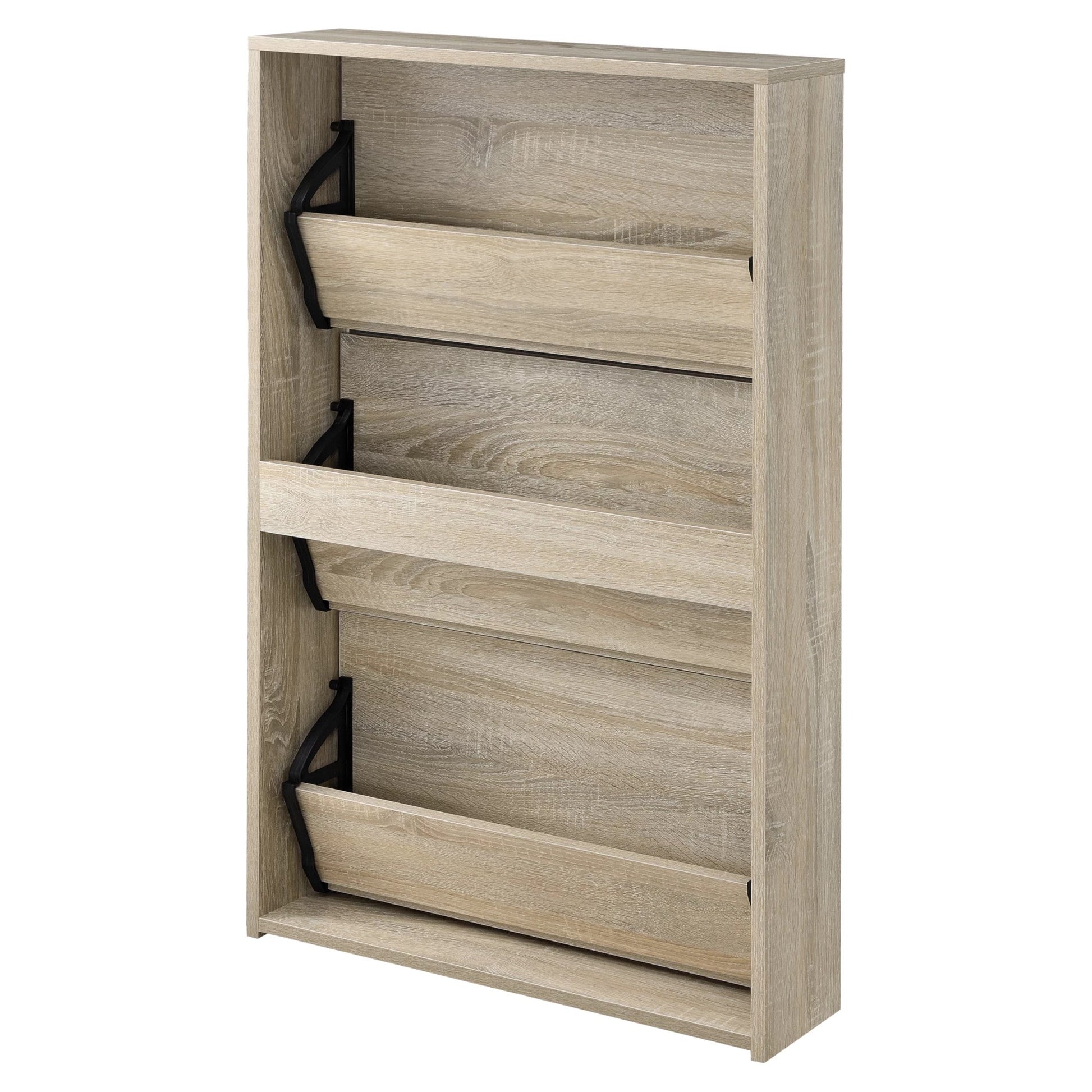 In And OutdoorMatch Schoenenkast Luna - Met Spiegels en 2 Vouwdeuren - 102,5x63x17 cm - Eikenkleurig - Spaanplaat - Stijlvol Design shoe rack