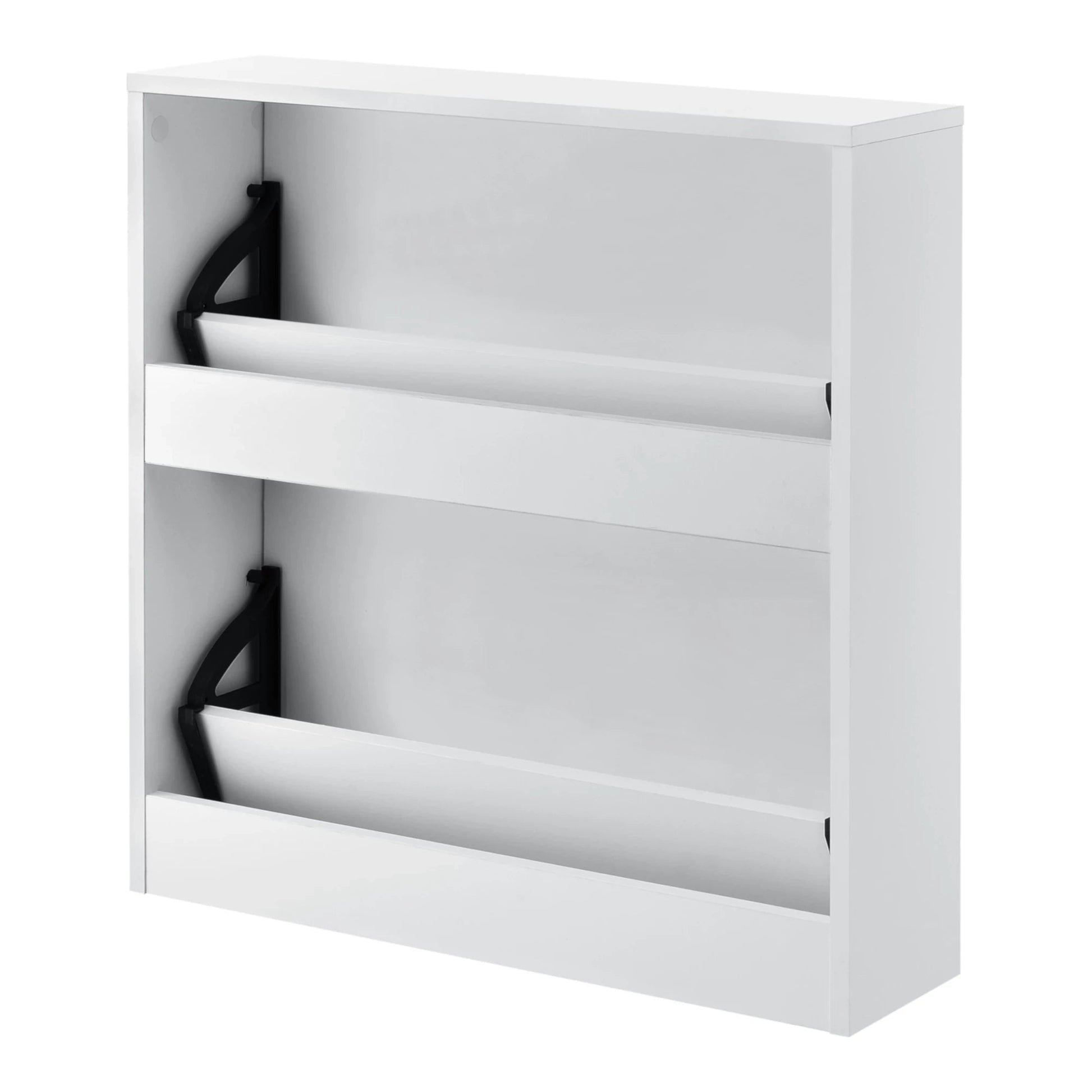 In And OutdoorMatch Schoenenkast Mayra - Met Spiegels en 2 Vouwdeuren - 67x63x17 cm - Wit - Spaanplaat - Stijlvol Design shoe rack