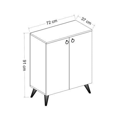 In And OutdoorMatch Schoenenkast Monique - 91x72x37 cm - Zwart - MDF shoe rack