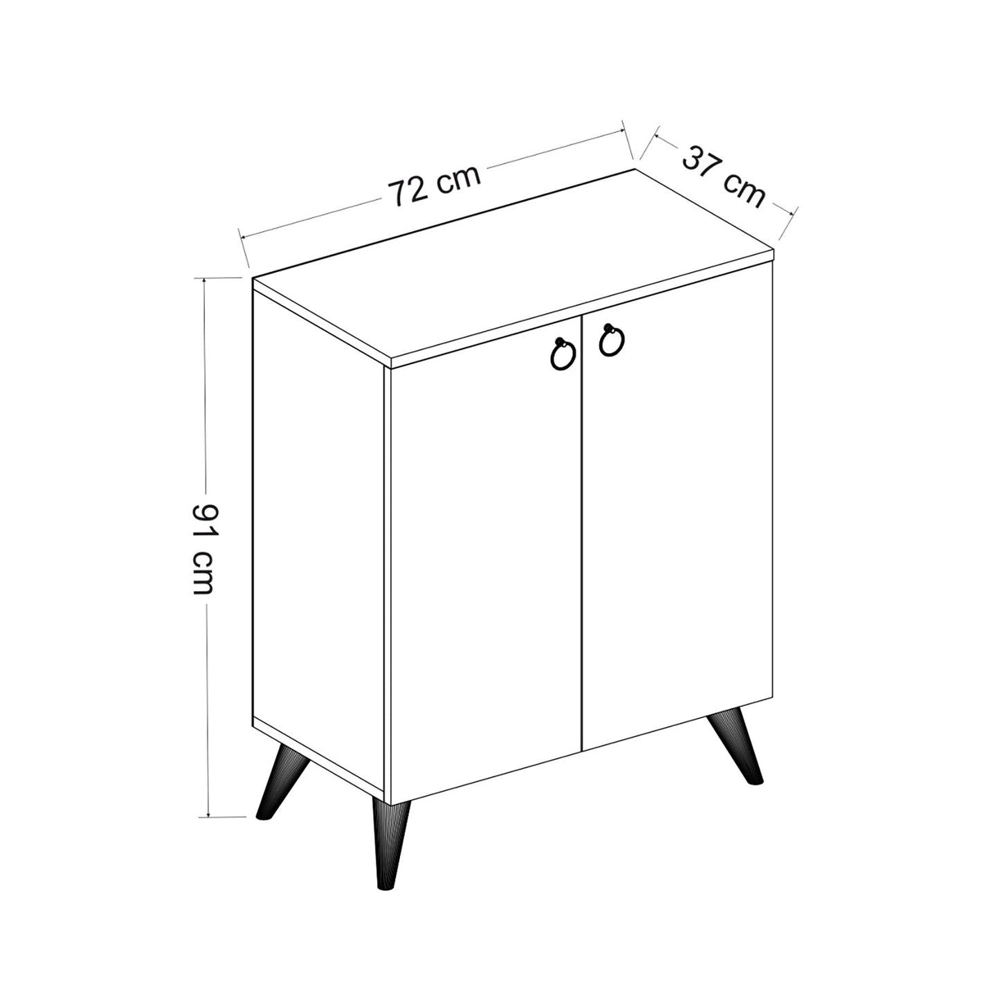 In And OutdoorMatch Schoenenkast Monique - 91x72x37 cm - Zwart - MDF shoe rack