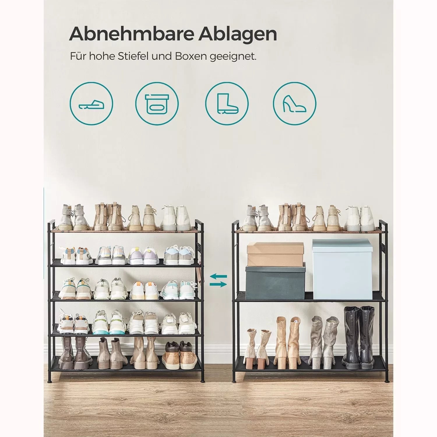 In And OutdoorMatch Schoenenrek Marisa - Metaal - 20-25 paar schoenen - Schoenenkast - 29x89x92cm shoe rack