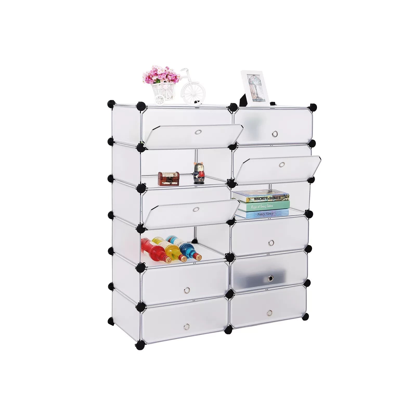 In And OutdoorMatch Schoenenrek Marty - Wit - 24 paar schoenen - Schoenenkast - Hoogte 105 cm shoe rack