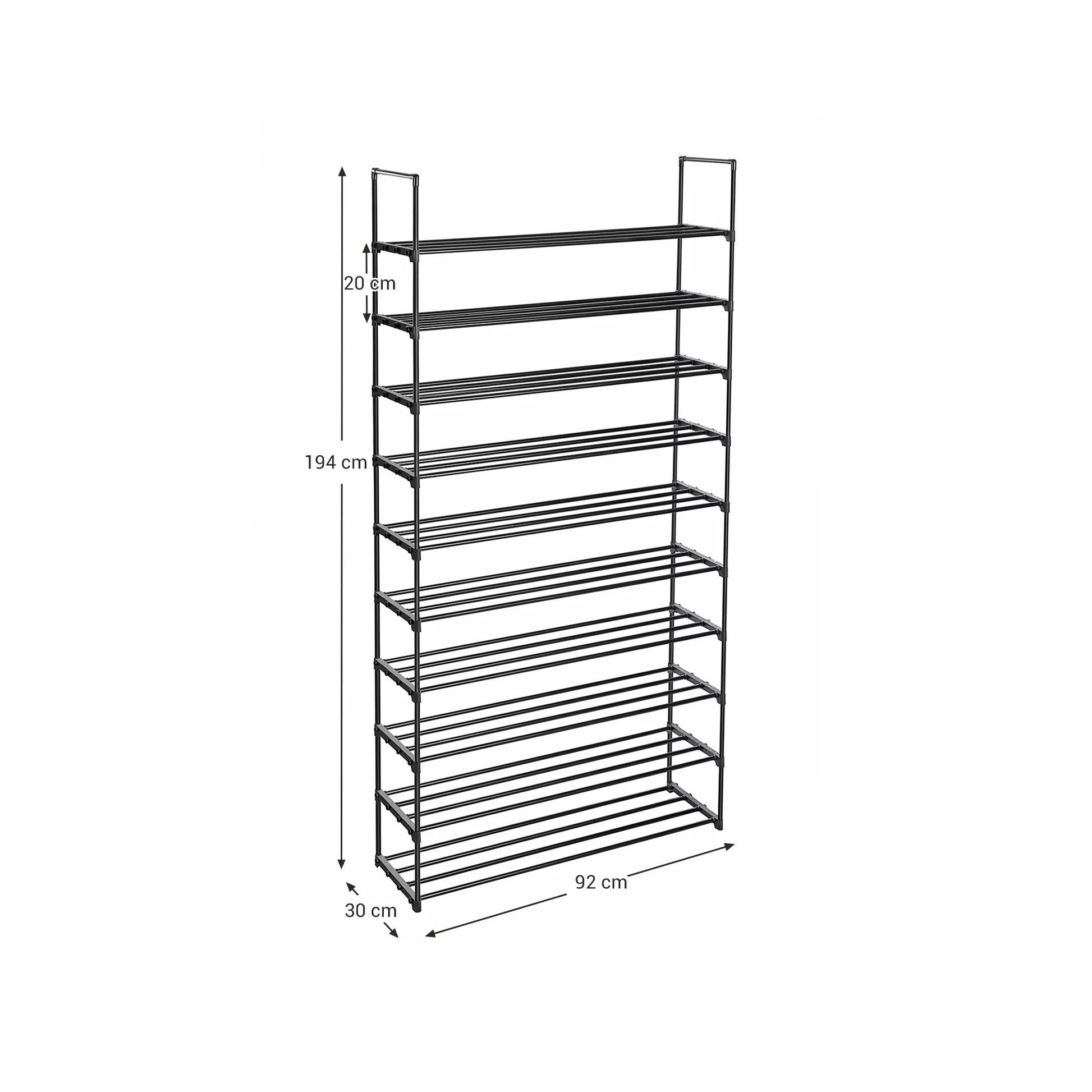 In And OutdoorMatch Schoenenrek Talon - Met 10 planken - voor max. 50 paar schoenen - Grijs shoe rack