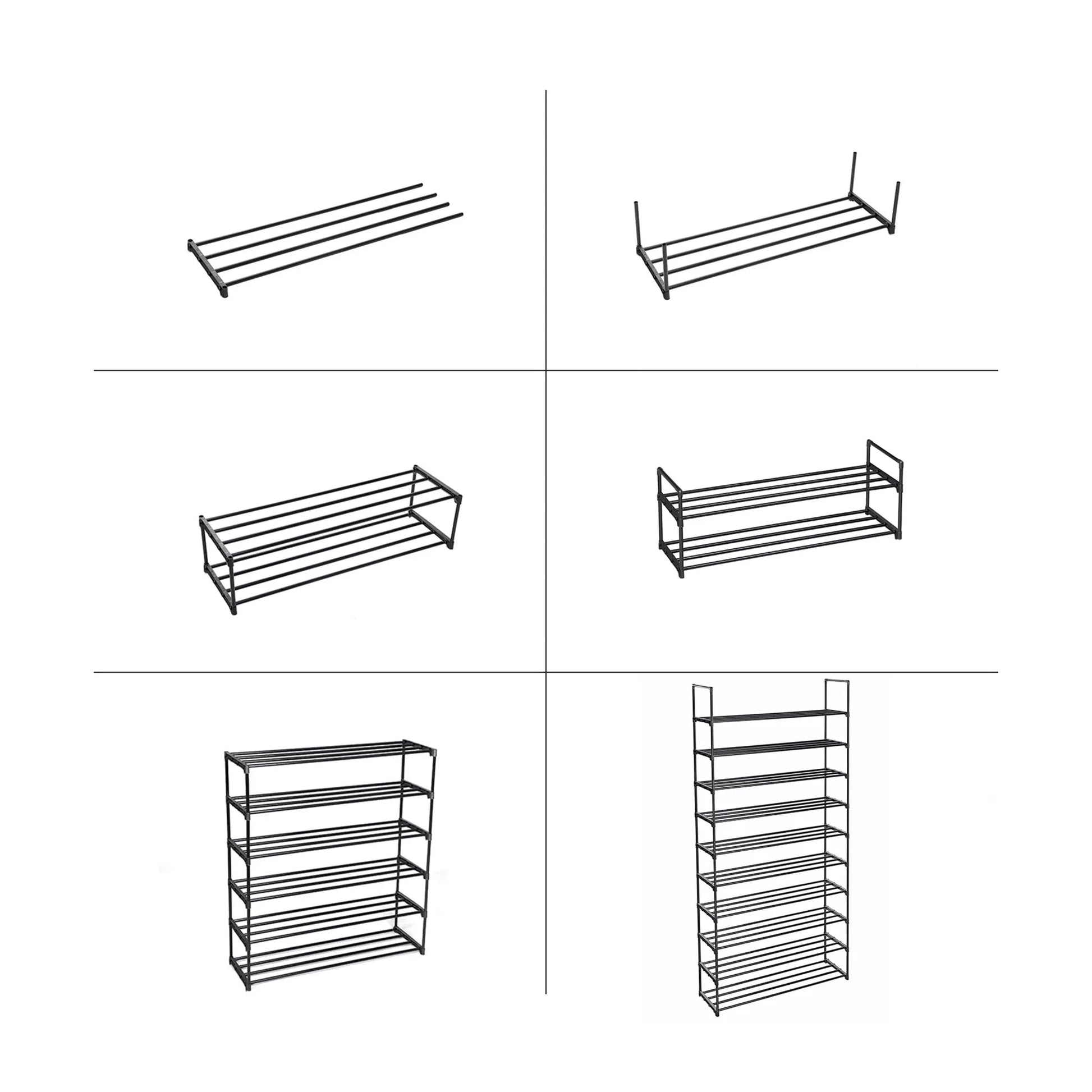 In And OutdoorMatch Schoenenrek Talon - Met 10 planken - voor max. 50 paar schoenen - Grijs shoe rack