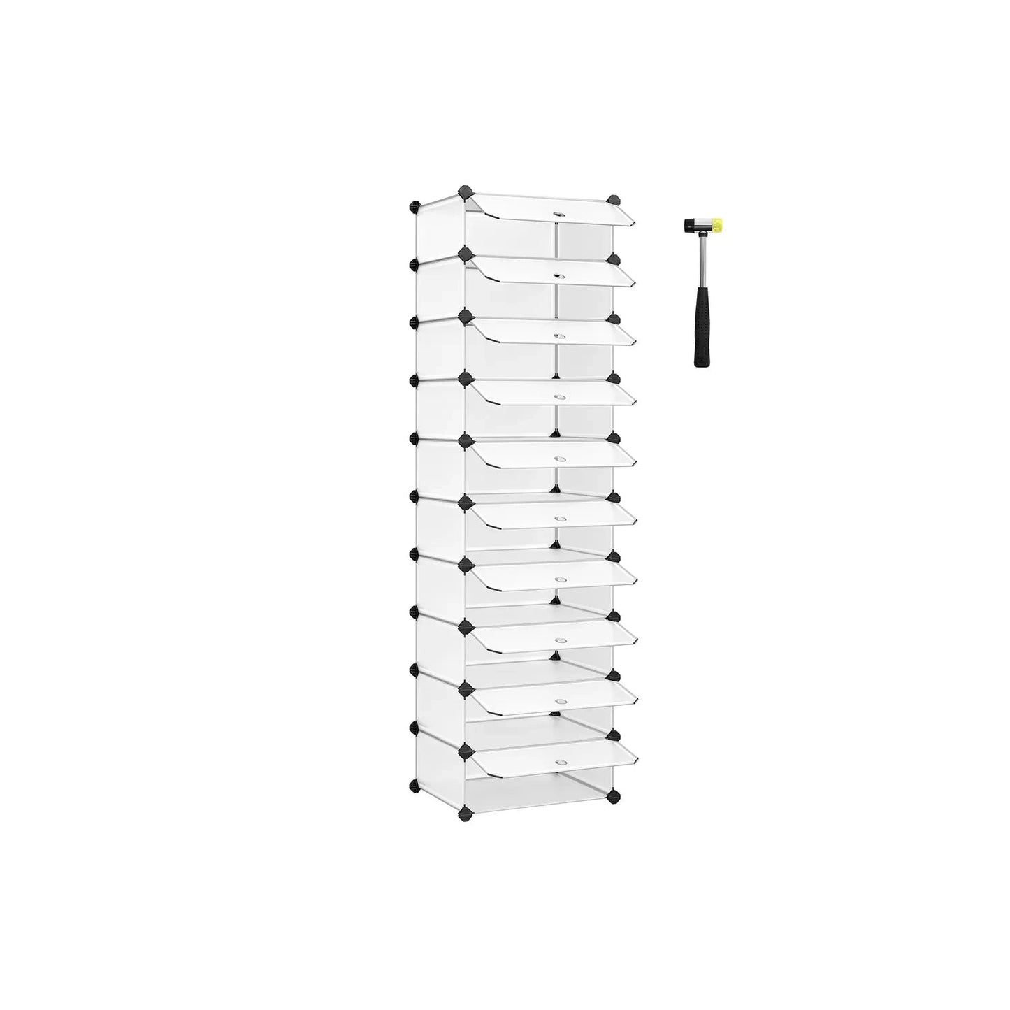 In And OutdoorMatch Schoenenrek Winfield - Wit - 20 paar schoenen - Schoenenkast - Hoogte 173cm shoe rack