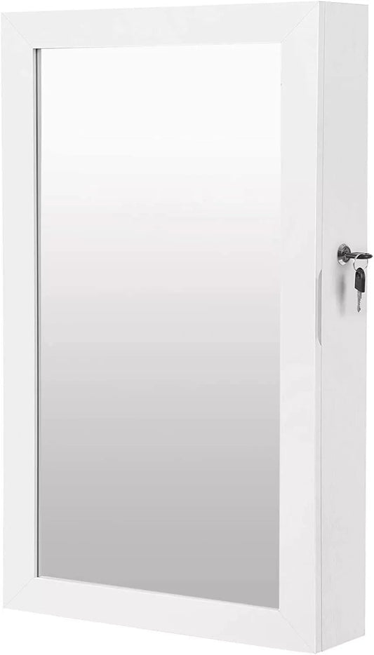 In And OutdoorMatch Sieradenkast Gladys - 360 graden draaibaar - Met slot - Juwelenkast Staand - Spiegelkast - Sieradendoos - 10x37cm Mirror cabinet