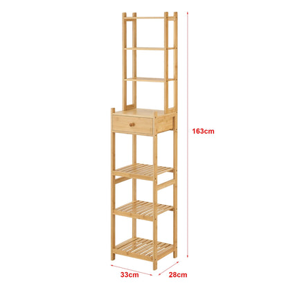 In And OutdoorMatch Staande Rek Cleta - Bamboe - 163x33x28 cm - Houtkleurig - Planken kitchen rack