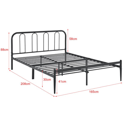 In And OutdoorMatch Stalen bed Bradly - Bedframe - Met bedbodem - 160x200 cm - Matzwart - Modern design Bedframe