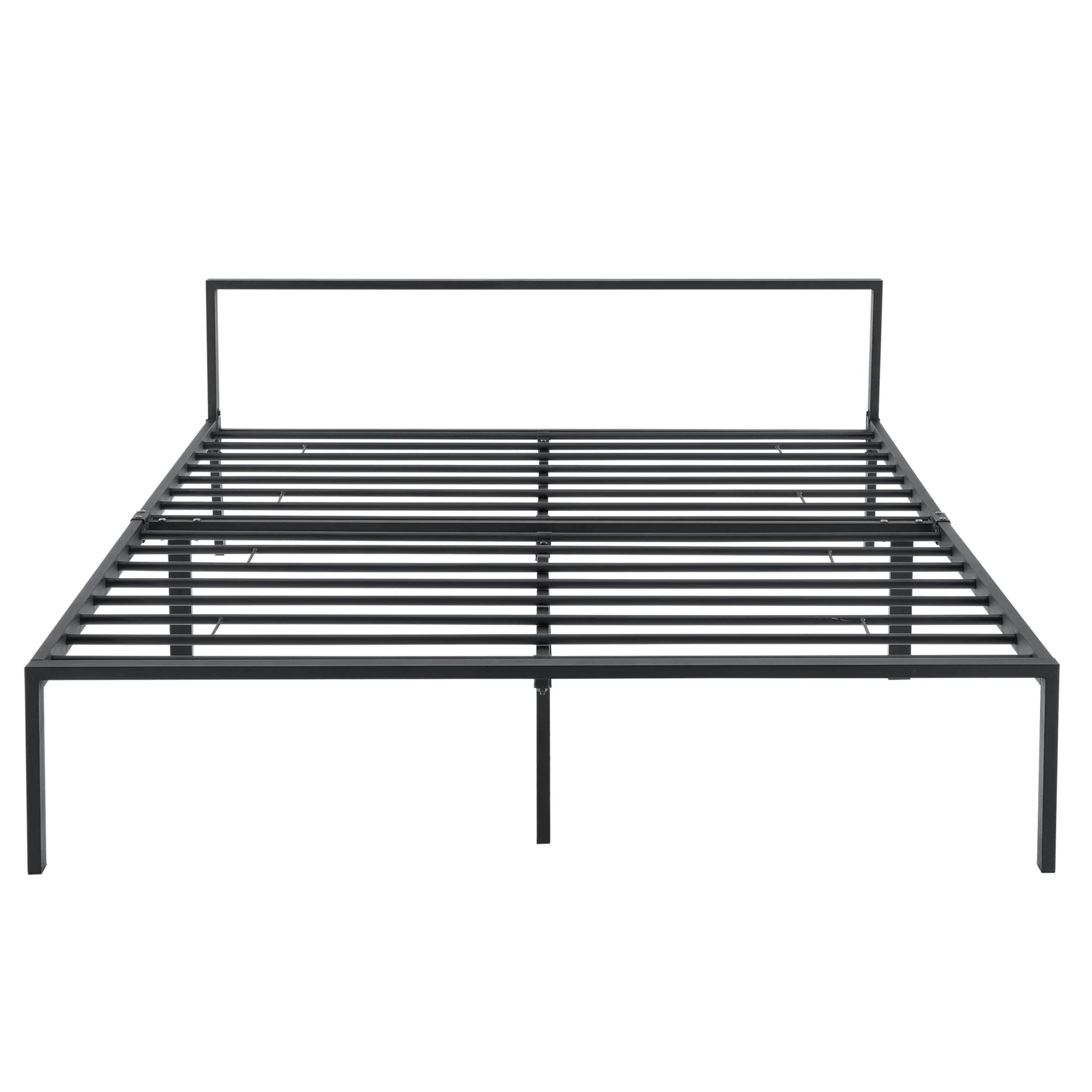 In And OutdoorMatch Stalen bed Ricky - Bedframe - Met bedbodem - 160x200 cm - Matzwart - Modern design Bedframe