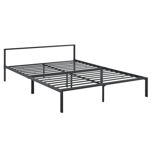 In And OutdoorMatch Stalen bed Ricky - Bedframe - Met bedbodem - 160x200 cm - Matzwart - Modern design Bedframe