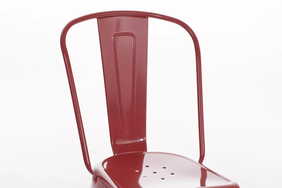 In And OutdoorMatch Stapelstoel metaal Mallory - Makkelijk schoon te maken - Tuinstoel - Stapelbare kantinestoel - Rood - Zithoogte 44cm Garden Chair