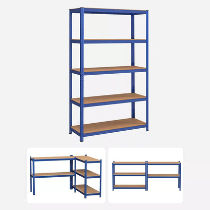 In And OutdoorMatch Stellingkast Kristofer - 60x120x200cm - Set van 2 - Opbergrek - Metaal - 875 kg draagvermogen - 5 Verstelbare lagen storage rack